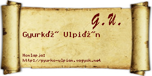 Gyurkó Ulpián névjegykártya